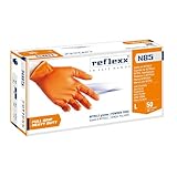 Generic REFLEXX N85 200 Guanti in nitrile ARANCIONI SP - FULL GRIP - pacco da 200 PZ - VARIE TAGLIE OFFERTA - USO PESANTE PER MECCANICI CARROZZIERI (L)