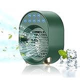 Ventilatore Raffrescatore Ad Acqua, Mini Ventilatore USB Evaporazione Depuratore, Climatizzatore Portatile Silenzioso, Ventilatore Portatile Ricaricabile, Humidifier Air Potente 3 Velocità 3600 mAh