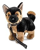 Uni-Toys - Cucciolo di pastore tedesco, in piedi – con guinzaglio – 26 cm (altezza) – cane di peluche, animale domestico – peluche