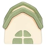 THUN - Porta diffusore a forma di casetta con cuore in ceramica, 9,9x11, altezza 11,2 cm, collezione Fragrances