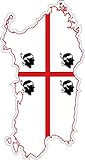 Auto Adesivo-Adesivo in Vinile, Motivo: Bandiera della Mappa Sardegna Sardegna