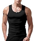 Viisendy Pro Canotte da Uomo Stringer Canotte in Cotone Senza Maniche Allenamento in Palestra Bodybuilding Fitness T-Shirt muscolari Nero XL