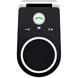 Aigital Vivavoce Bluetooth da Auto per telefonare in Sicurezza, Bluetooth Car Kit con Controllo Vocale, Car Speakerphone con Altoparlante Potente da 3W, Connettività Dual Link per Tutti Smartphone