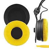 Geekria QuickFit - Cuscinetti auricolari di ricambio in similpelle per cuffie Sennheiser HD25, HD25-II, HD25SP, HD25SP-II, Limited 75th Anniversary Edition (giallo)