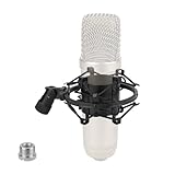 Geekria for Creators - Supporto antiurto per microfono, anti-vibrazione, adattatore a morsetto compatibile con Audio Technica AT2020, AT2035, AT2050, MXL V67G, Rode NT1 clip per microfono (nero)