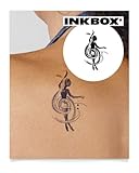 Inkbox Temporary Tattoos, Semi-Permanent Tattoo, One Premium Easy Long Lasting, Waterproof Temp Tattoo with For Now Ink - Lasts 1-2 Weeks, In Unison, 4 x 4 in