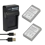 Newmowa BLS-5 Batteria (confezione da 2) e Portable USB Caricatore kit per Olympus BLS-5, BLS-50, PS-BLS5 Olympus OM-D E-M10, PEN E-PL2, E-PL5, E-PL6, E-PL7, E-PM2, Stylus 1