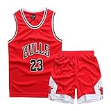 ISOVNUS Magliette e Pantaloni da Basket, Senza Maniche Maglia Completo per Bambini 11-12 Anni, Ragazzo 2 Pezzi per