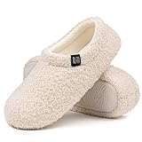 RockDove Pantofola da Donna in Pile Teddy con Schiena Chiusa per Interni, 40/41 EU, Bianco sporco