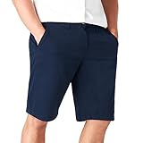 Pantaloncini Uomo Bermuda Uomo Cotone Pantaloncini Chino Uomo M-3XL Pantaloni Corti Uomo Eleganti con Elastico in Vita e Tasche Laterali e Posteriori (Blu Scuro, 3XL)