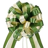 EDATOFLY 10 Pezzi Coccarde Fiocco per Fiocchi Matrimonio, Fiocchi Matrimonio Grandi Fiocchi Regalo Archi da Regalo per Mazzi di Cesti per Auto per Feste di Natale e Matrimoni Fioristi (Verde)