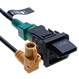 Interruttore USB e cablaggio di collegamento RCD510 RNS315 compatibile con VW Volkswagen Bora Passat Polo Jetta MK5 Rabbit Golf MK6 Sagitar Scirocco Touran Tiguan 4 pin Cavo per radio veicolare | 1m