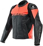 DAINESE Racing 4 Giacca in Pelle Traforata per Moto (Black/Red,52)