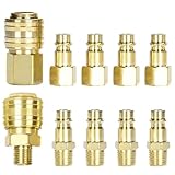 VIVIIHOO Set di 10 raccordi ad aria compressa da 1/4", attacco rapido ad aria compressa per tubi, raccordi per compressore d aria, attacco rapido, accessori con valvola e filettatura interna