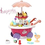 Ark miido Carretto dei gelati Carretto dei gelati per bambini Set da gioco vendita gelati per 3 anni Carrello della spesa per bambini