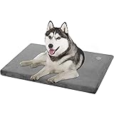 EMPSIGN Cuscino per Cane Impermeabile, Materassino per Cani con Rivestimento Sfoderabile e Lavabile, Lettino per Cani Adatto a Cani di Taglia Grande, 89x56cmx7.6cm, Grigio