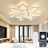 Plafoniera Led soffitto stile Moderno, Dimmerabile Lampadario Camera da letto con Telecomando, 80 W (85 * 11cm)