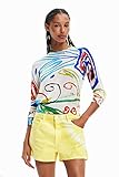 Desigual JERS_Henry 1001 Maglia di Tuta, Bianco, M Donna