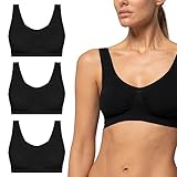 Pompea Pack 3 Pezzi Brassiere Spalla Larga Microfibra Nero