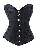 Bslingerie® Corsetto da donna in finta pelle, Nero, XXL