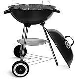 SunJas BBQ Barbecue Grill Griglia Carbone BBQ in Ferro Giardino Barbecue Grill con 2 Vassoio (46×44×70 cm)