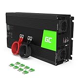 Green Cell® 1500W/3000W 24V 220V/230V Onda Pura Inverter Invertitore di Tensione Fotovoltaico DC AC per Camper Auto Convertitore di Potenza, Trasformatore sinusoidale Pura Porta USB per Batteria Auto