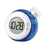 - Orologio da Tavolo con Display a LED, Funzionamento ad Acqua, Senza Batteria, Blu, 8,8 x 8,2 x 7,7 cm