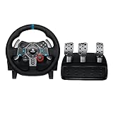 Logitech G G29 Driving Force Racing Wheel Volante da Corsa, Pedali Regolabili, Ritorno di Forza Reale, Comandi Cambio in Acciaio Inossidabile, Volante in Pelle, Presa EU, per PS5, PS4, PC - Nero