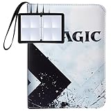 Album Per Giochi di Carte Collezionabili Magic MTG Raccoglitore di Carte Collezionabili in Similpelle con 4 Tasche Pagine – Toploading 3 Anelli Zip Raccoglitore Carte Album