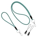 Vicloon Portachiavi Collo Staccabile, 2Pcs Cordino Porta Badge, Cinturino da Polso Laccetto Con Fibbia a Sgancio di Sicurezza, Neck Lanyard Strap per Impiegati, Appassionati di Outdoor, Verde