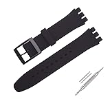 Cinturino per orologio da polso in silicone impermeabile,cinturino orologio (19mm, Nero)