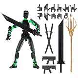 RuiDay T13 Action Figure, Figura d Azione T13, Stampa 3D di Figure Mobili Multi-Snodate, Lucky 13 Action Figure per Attività Complete del Corpo, Hiros 13 Toy Robot, Desktop Decoration (Verde-A)