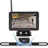 NHOPEEW 4.3   Kit Telecamera di Retromarcia Senza fili con monitor IPS da 4,3 pollici - Telecamera di Retromarcia Impermeabile IP69 con Visione Notturna per Auto Camion Camper e Rimorchi