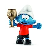 Schleich- Smurfs Puffo Calciatore con Trofeo, 20807