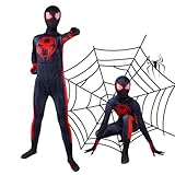 AOOWU Costume Spider per Bambini, Costume da Supereroe Spider Costume Cosplay Spider per Bambini, 3D Stampa Supereroe Costumi per Halloween, Cosplay, Natale, Ccarnevale e Compleanno