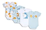 Chicco Set Body Con Maniche Corte in cotone , Body Unisex 0-24, Azzurro, 2 anni (pacco da 4)