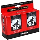 Lexmark 18C0533 32 P15 P4330 P6250 P6350 X3330 X5250 X7170 X7300 Ink Cartridges (Black, 2-Pack) in Retail Packaging