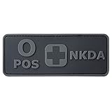 OPOS Blood Type NKDA ACU Subdued Tactical No Drugs Allergies PVC Rubber 3D Fastener Patch