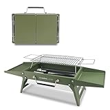 Charmline 34 * 23cm Griglia a Carbone Portatile Pieghevole, Barbecue Carbonella PortatileCompatta per Uso Esterno, Griglia BBQ per Campeggio, Picnic, Giardini e Feste in Spiaggia, Verde