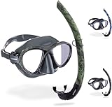 Cressi Metis & Corsica - Combo Set Mimetico per Pesca e Apnea, Maschera Metis e Snorkel Corsica, Verde Mimetico, Taglia Unica, Adulto Unisex