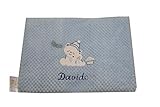 Coperta Calda Avvolgente con Nome Ricamato Personalizzato 75cmx100cm (celeste)