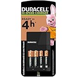 Caricabatterie Duracell Rapido 4 Ore - Confezione da 1 | Caricatore Universale per Pile AA, AAA, Ricarica Veloce e Sicura