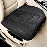 Black Panther Coprisedile Auto Anteriore in Pelle PU universale Fit il 90% delle auto, Design Trapuntato a Triangolo, 20.86’’ (W) * 20.4’’ (L) (1 Pezzo - Nero)