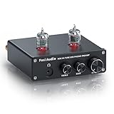 Fosi Audio X4 Preamplificatore Phono a valvole HiFi, Preamplificatore Hi-Fi a valvole per cuffie, JAN 5654W a valvole per giradischi MM, BOX X4 Guadagno Audio Stereo per Audiofili Phono