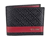 Guess - Portafoglio in pelle da uomo, Sottile, Bifold, Mesa Id nero/rosso. (Multicolore) - 4331612339