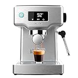 Cecotec Macchina da Caffè Espresso Power Espresso 20 Barista Compact 1465 W, Thermoblock, 20 bar, vaporizzatore, 2 tazze di caffè, serbatoio dell acqua rimovibile da 1,8 litri, vassoio riscaldante