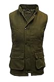 Walker and Hawkes – Gilet in Tweed – Adatto per la caccia – colore: salvia scuro – misure: dalla 2XS fino alla 4XL Dunkles Salbeigrün L