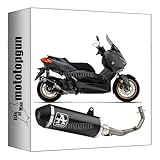 arrow scarico completo + collettore omologato open urban alluminio nero nero compatibile con yamaha xmax x-max 125 2023 2024 mototopgun