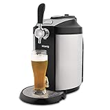 H.Koenig BW1890, spillatore di birra, compatibile con fusti universali pressurizzati/non pressurizzati da 5L, acciaio inossidabile, professionale, raffreddamento integrato da 2 a 12 °C, display a LED