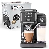 Breville Prima Latte III - Macchina per caffè espresso completamente automatica con montalatte e pompa italiana da 19 bar | compatibile con cuscinetti ESE | Grigio [VCF146X]